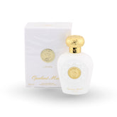 Lattafa Opulent Musk white perfume bottle with gold cap
